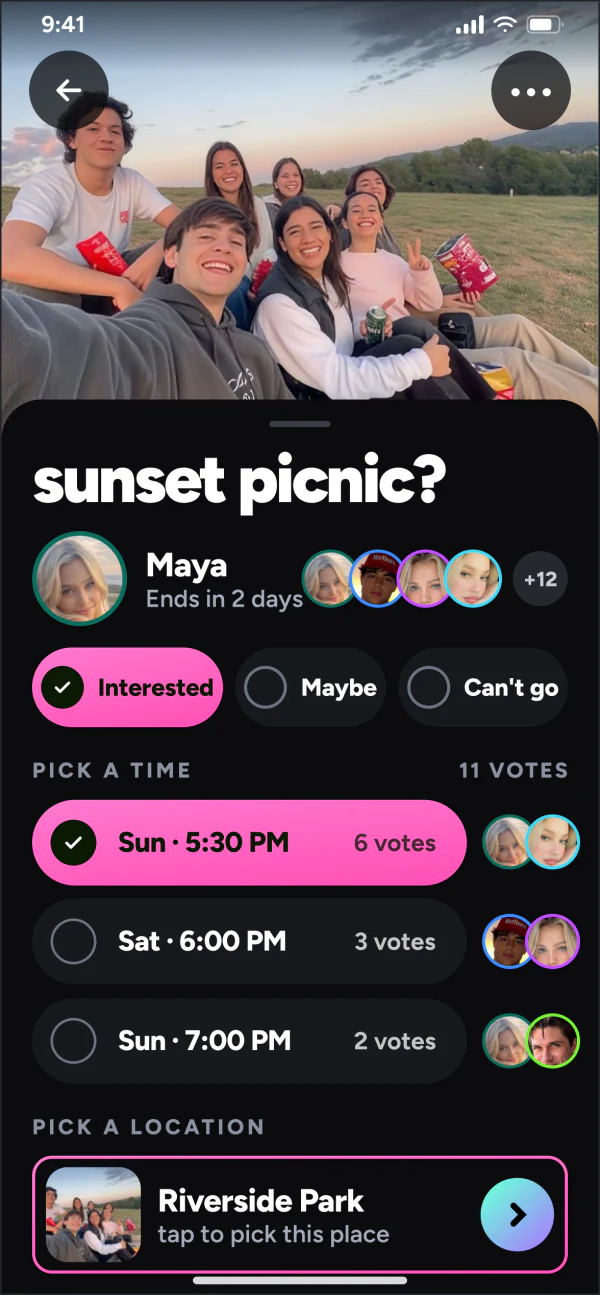 Gomvi plan voting screen